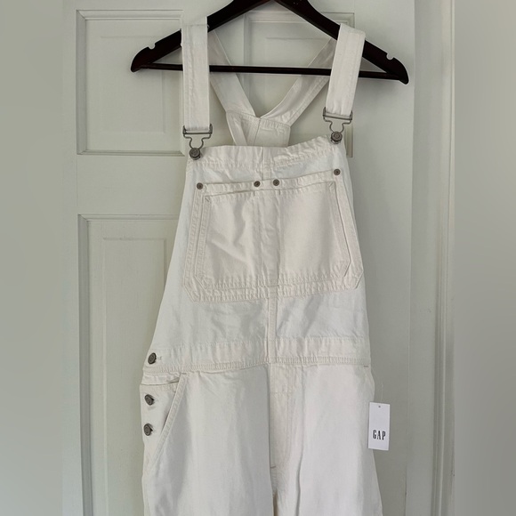 Gap women’s slouchy overalls, optic white large NWT - Picture 8 of 10